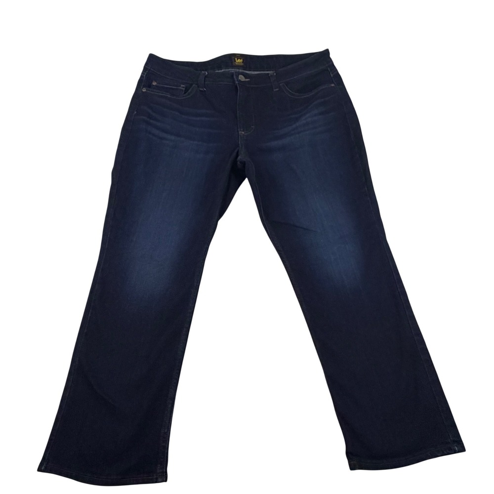 Lee Womens Straight Leg Jeans Dark Wash Indigo Stretch Denim 18P 101CMSEW2